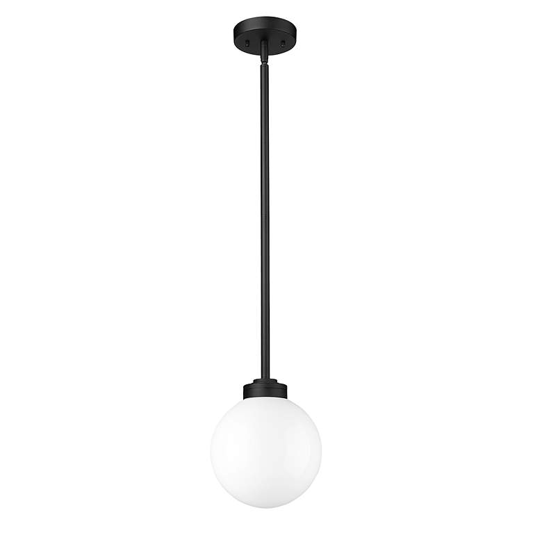 Image 7 Laurent 8" Wide Black Mini Outdoor Hanging Light more views