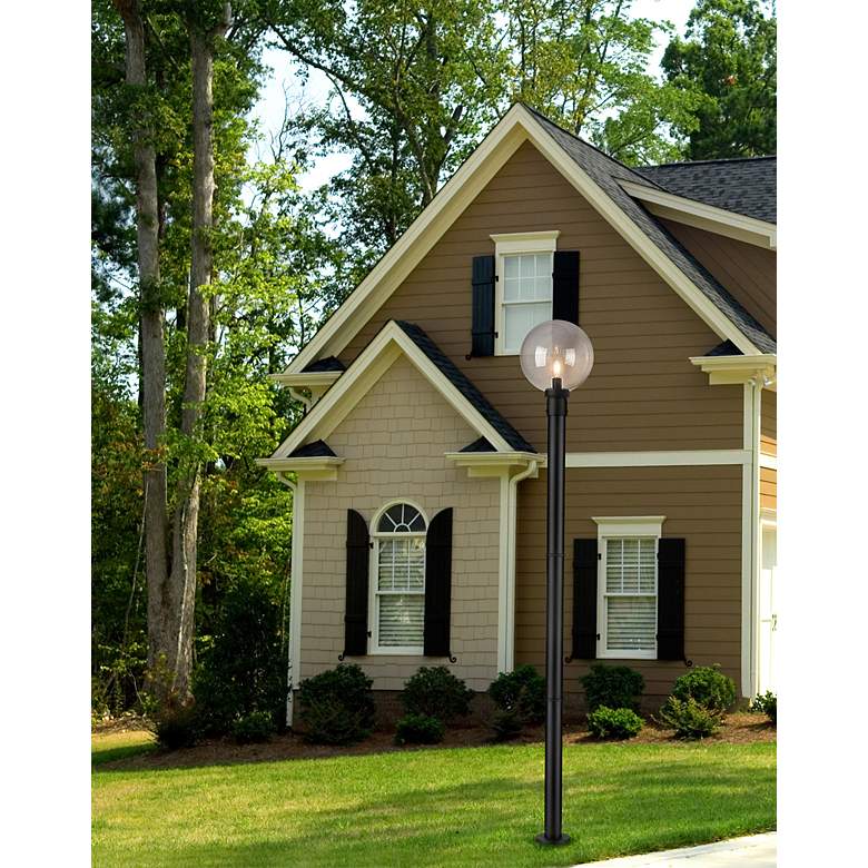 Image 3 Laurent 89 1/2" High Black Outdoor Post Light with Base more views