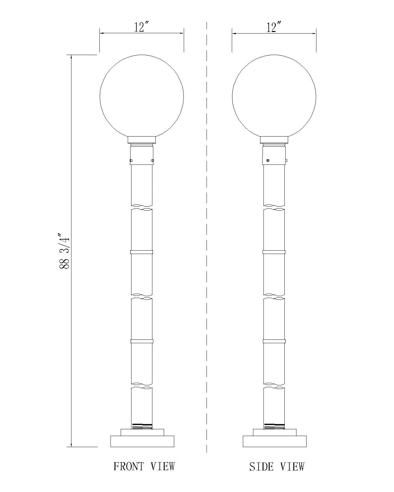 Laurent 89 1/2" High Black Outdoor Post Light with Base