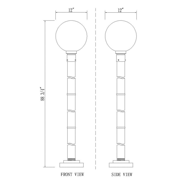 Image 5 Laurent 89 1/2"H Black Metal Outdoor Post Light with Base more views