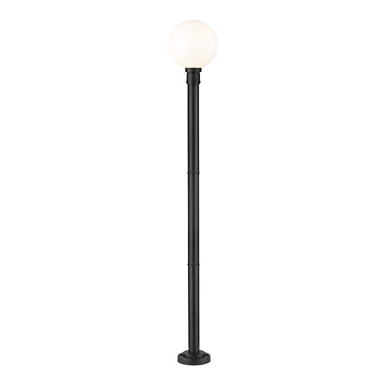 Image 6 Laurent 89 1/2"H Black Metal Outdoor Post Light with Base more views