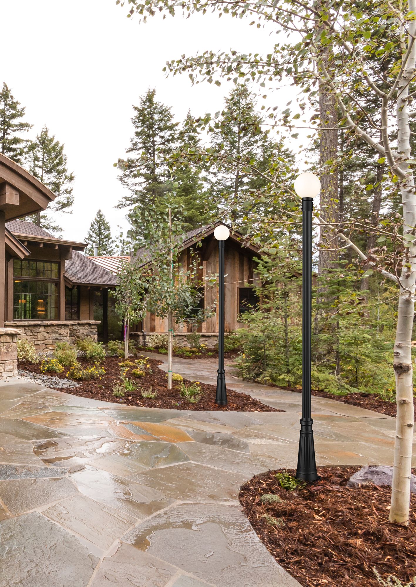 Image 3 Laurent by Z-Lite Black 105.5 inch 1 Light Outdoor Post Mounted Fixture more views