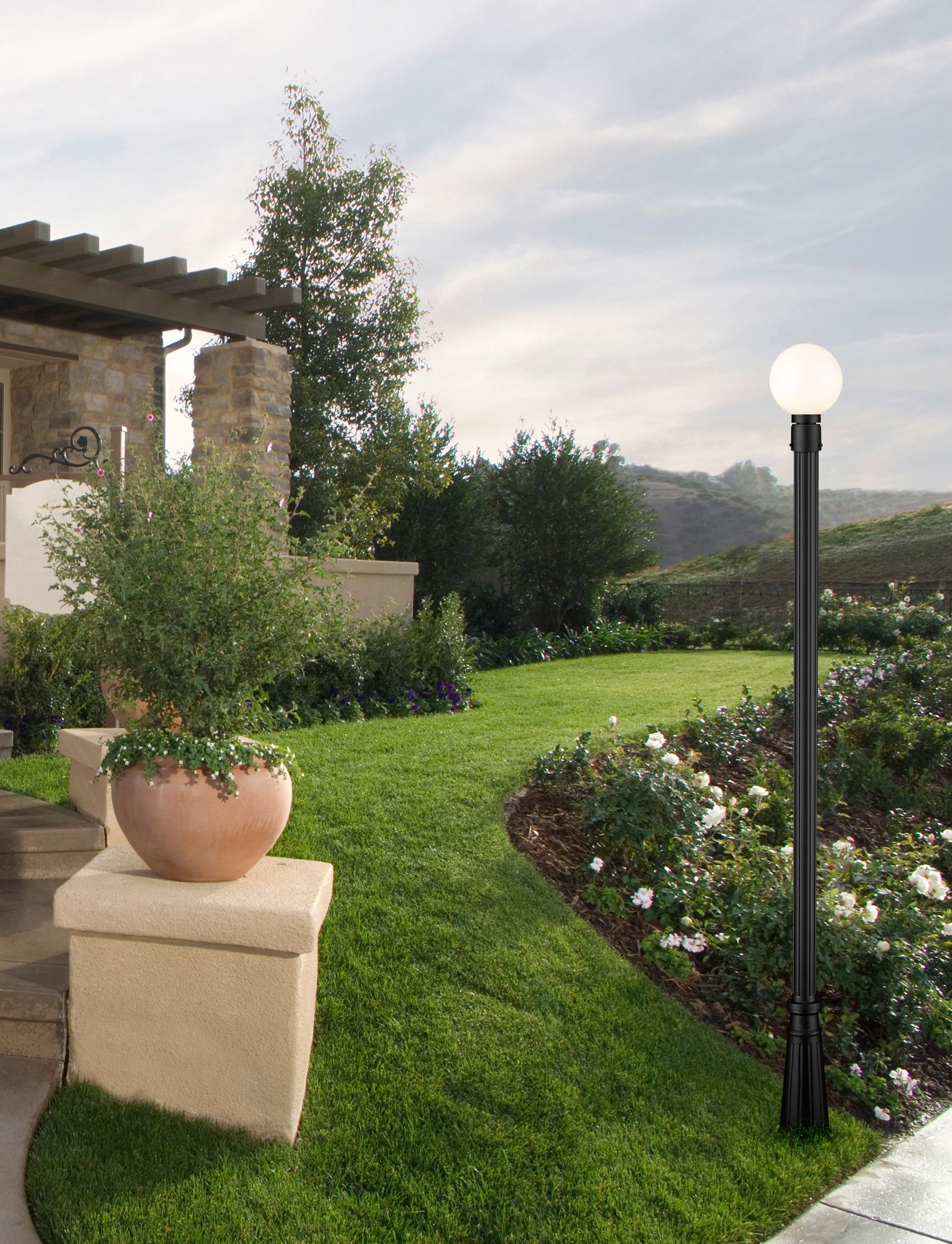 Image 4 Laurent by Z-Lite Black 105.5 inch 1 Light Outdoor Post Mounted Fixture more views