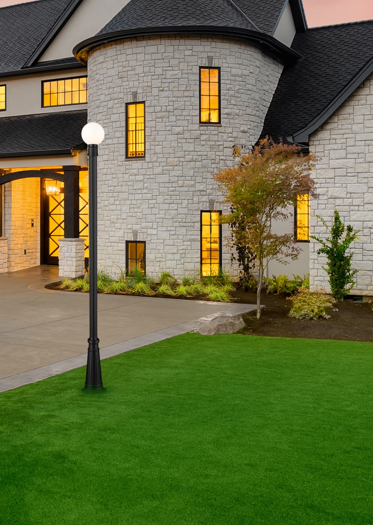 Image 4 Laurent by Z-Lite Black 109.75 inch 1 Light Outdoor Post Mounted Fixture more views