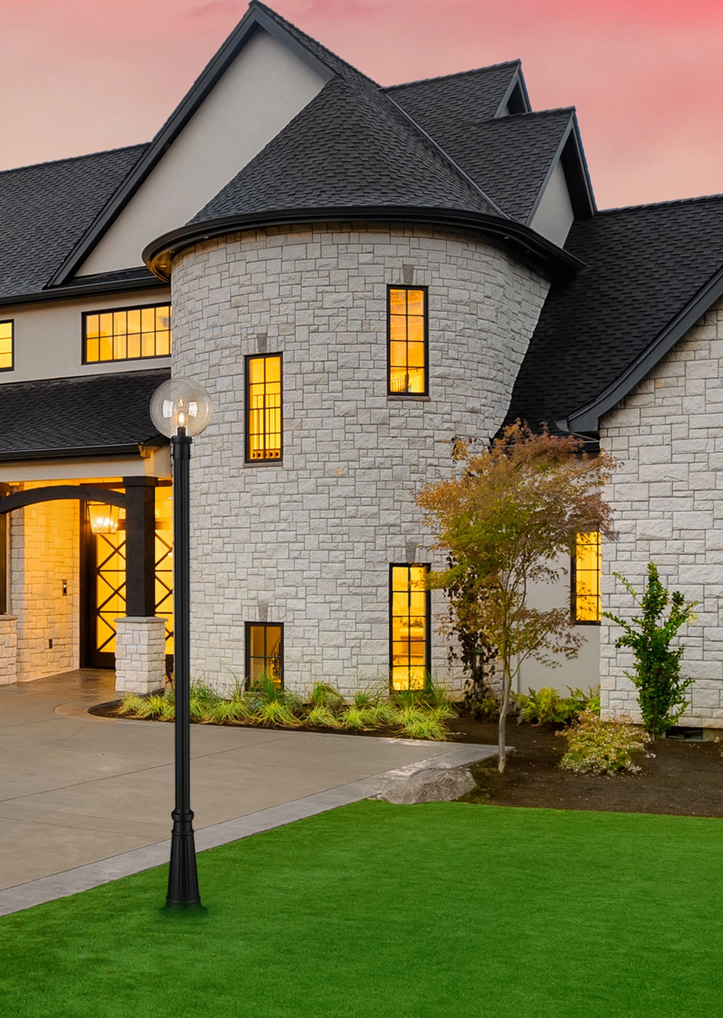 Image 3 Laurent by Z-Lite Black 109.75 inch 1 Light Outdoor Post Mounted Fixture more views