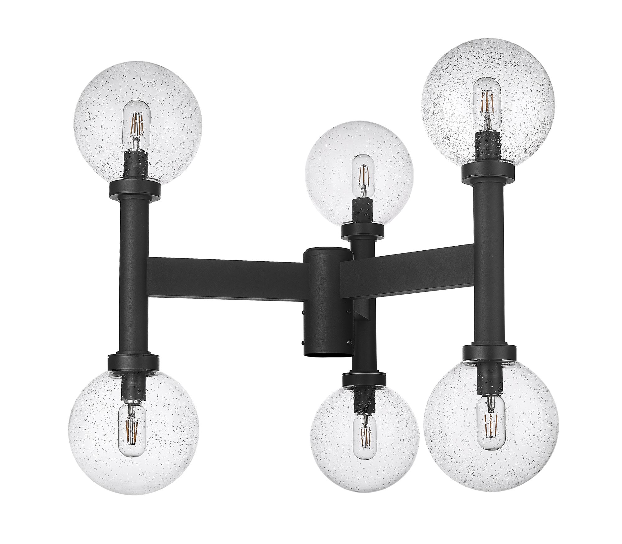 Image 5 Laurent by Z-Lite Black 27 inch 6 Light Outdoor Post Mount Fixture more views