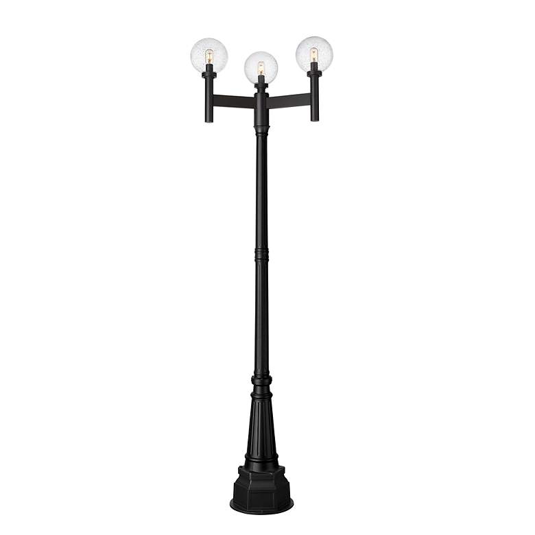 Image 2 Laurent by Z-Lite Black 30 inch 3 Light Outdoor Post Mount Fixture more views