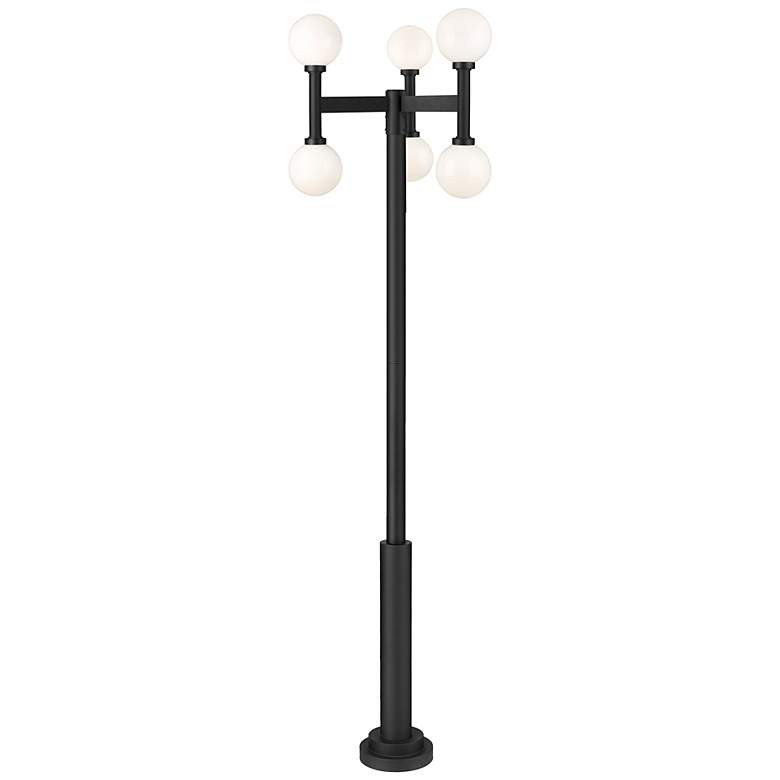 Image 1 Laurent by Z-Lite Black 30 inch 6 Light Outdoor Post Mount Fixture
