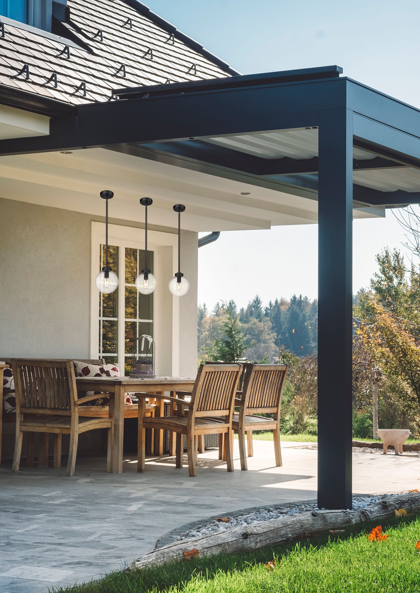 Image 2 Laurent by Z-Lite Black 8 inch 1 Light Outdoor Pendant more views