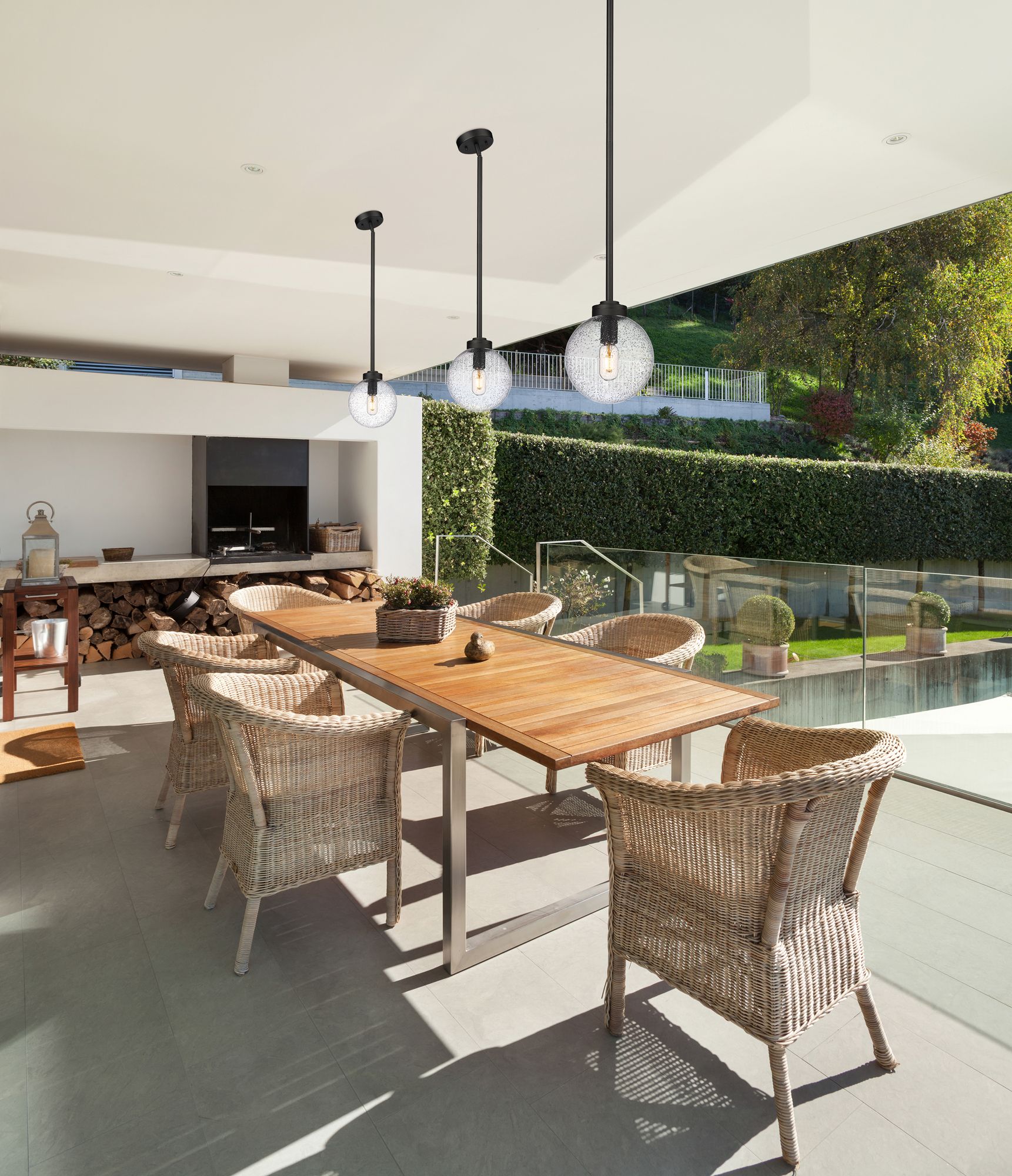 Image 3 Laurent by Z-Lite Black 8 inch 1 Light Outdoor Pendant more views