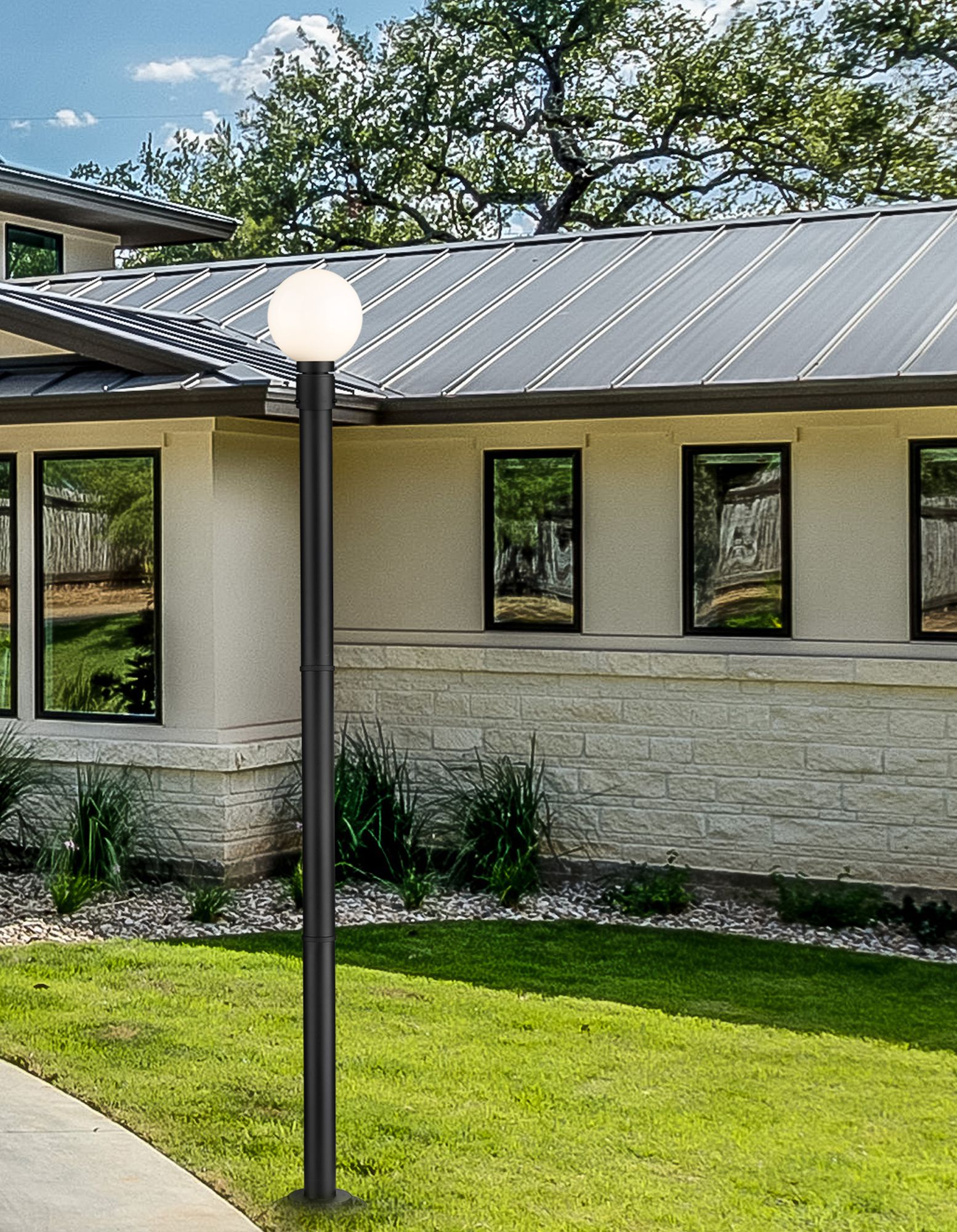 Thumbnail3 of Laurent by Z-Lite Black 85.25 inch 1 Light Outdoor Post Mounted Fixture more views