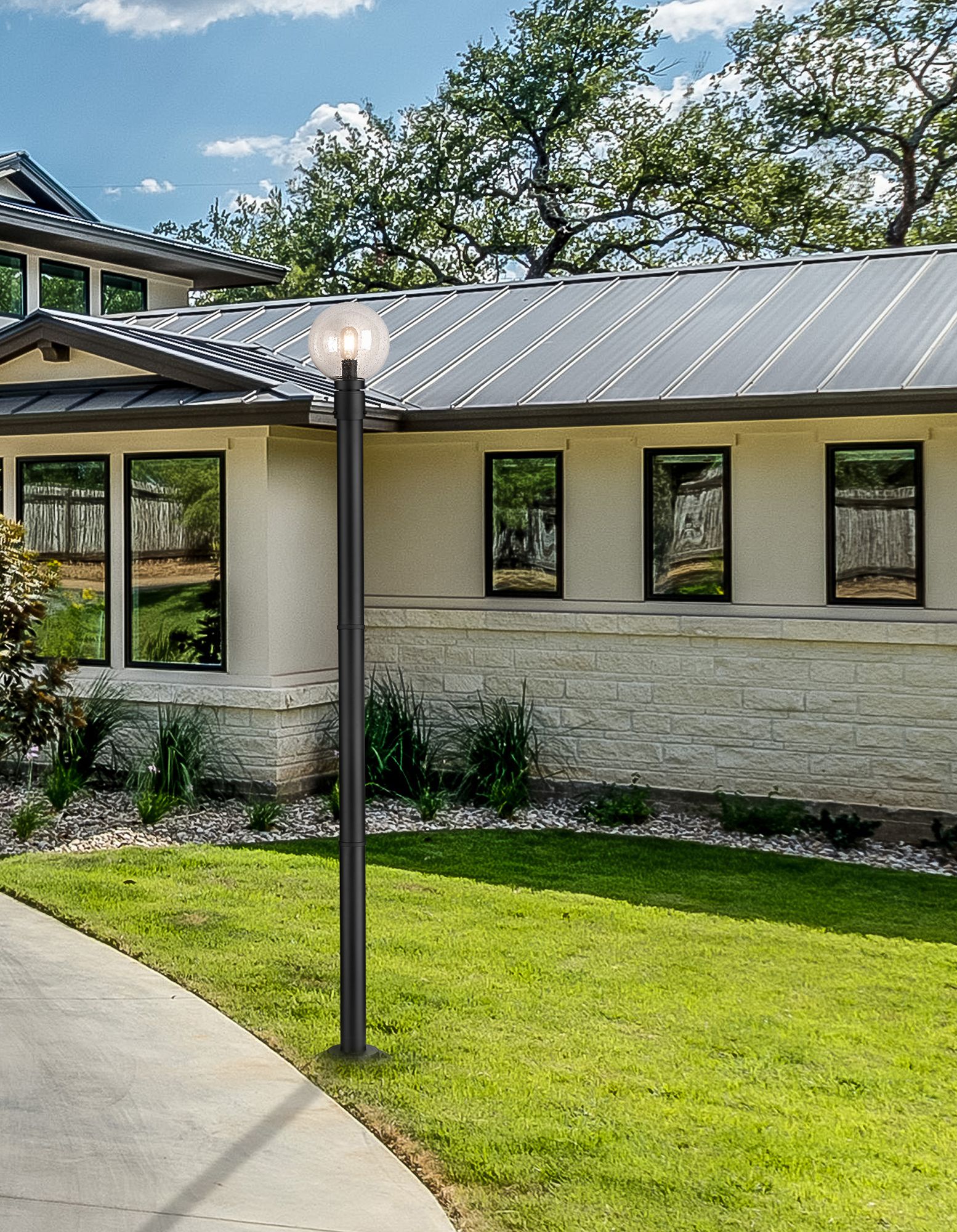 Image 3 Laurent by Z-Lite Black 85.25 inch 1 Light Outdoor Post Mounted Fixture more views