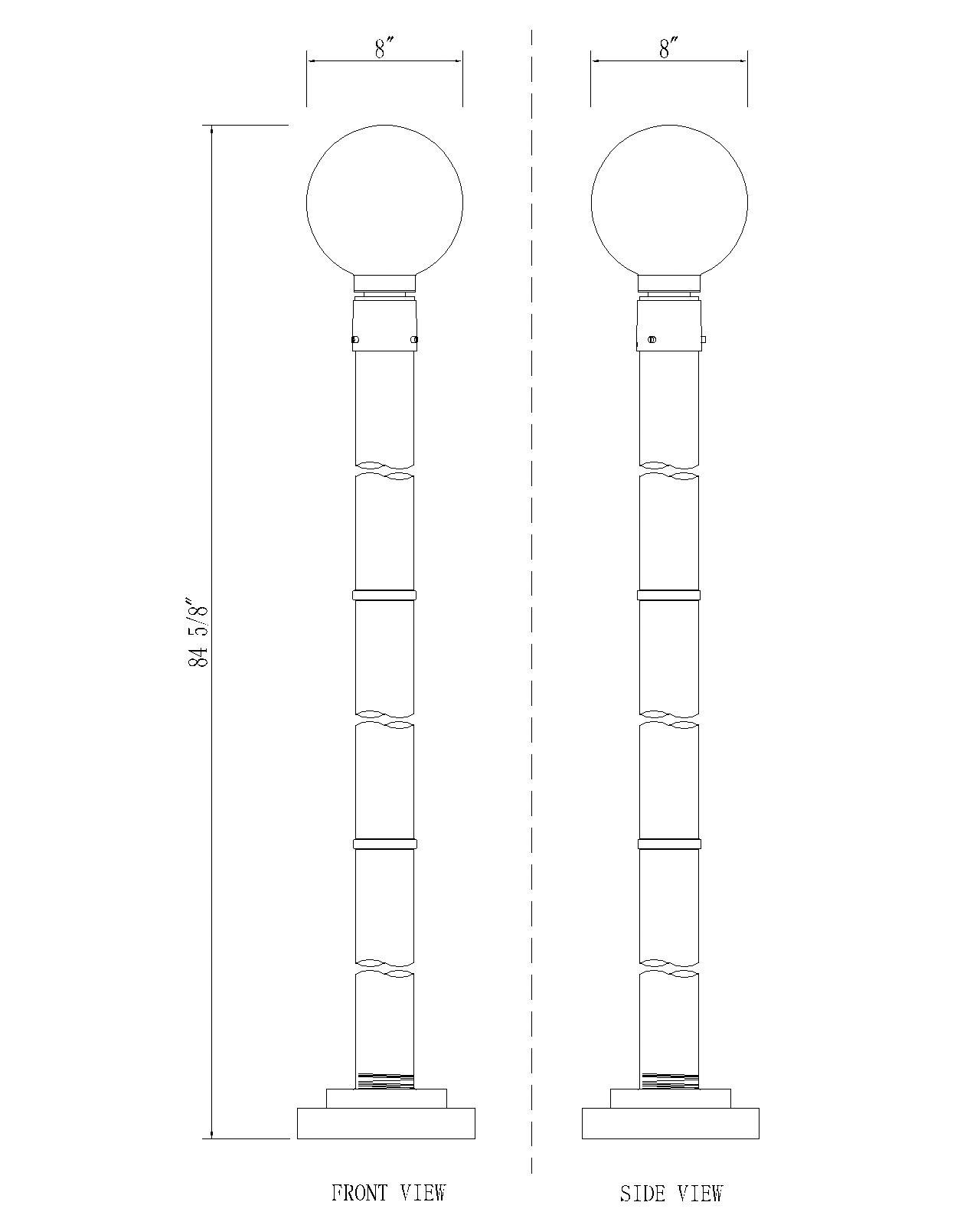 Laurent by Z-Lite Black 85.25 inch 1 Light Outdoor Post Mounted Fixture
