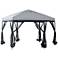 Laurent Gray 11-Foot Soft-Top Gazebo Shelter with Netting