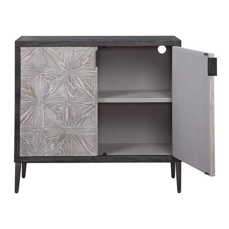 Image 6 Laurentia 36 1/2 inch Wide Black and Gray 2-Door Accent Cabinet more views