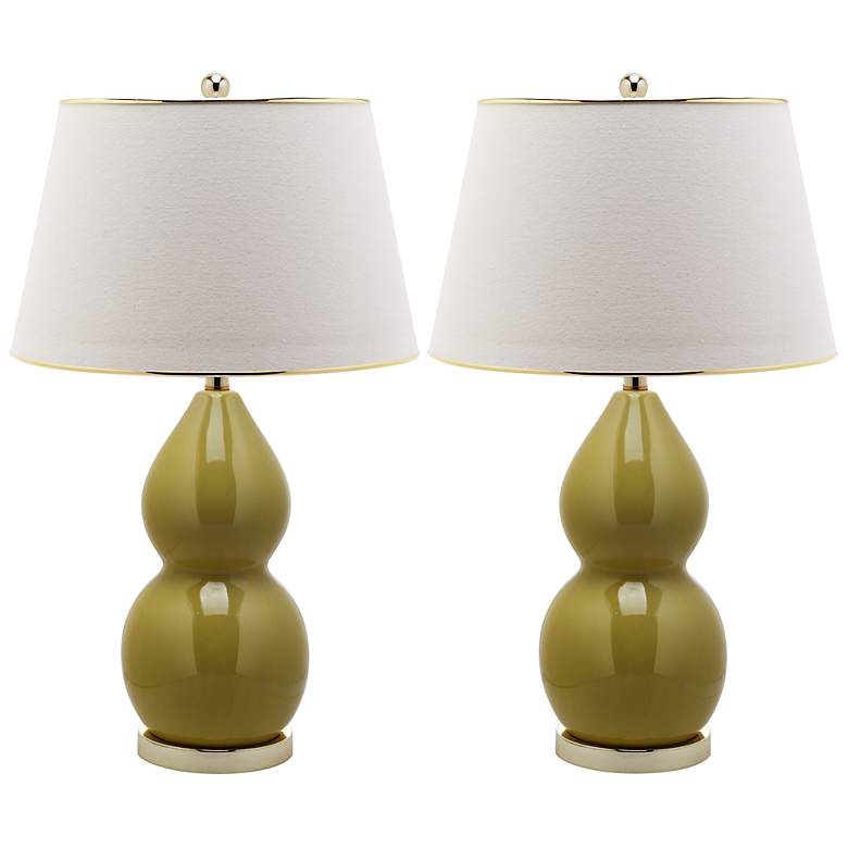 Image 1 Laurice Mustard Gold Ceramic Table Lamps Set of 2