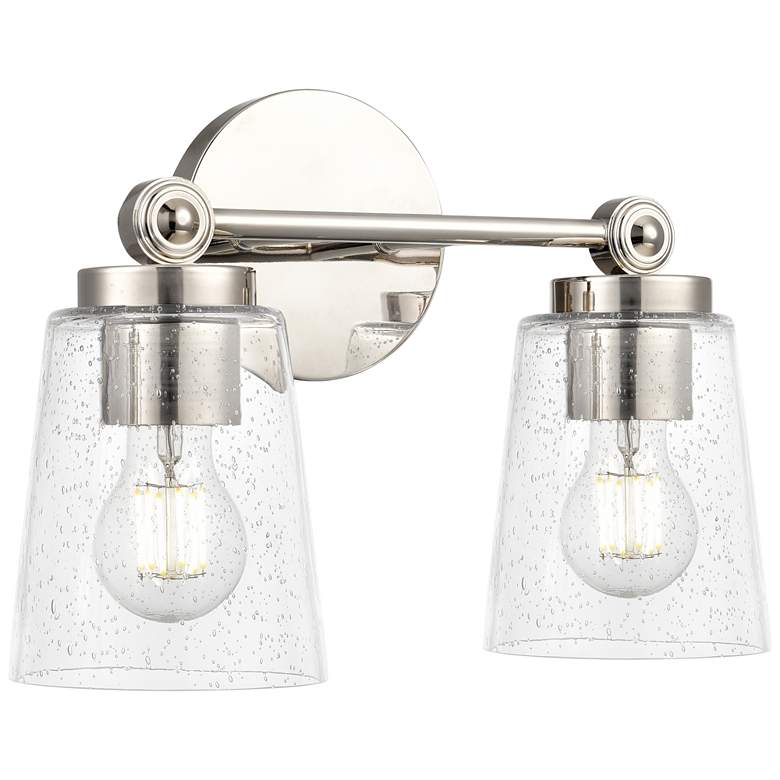 Image 1 Lauryn 13.5" Wide 2-Light Vanity in Polished Nickel