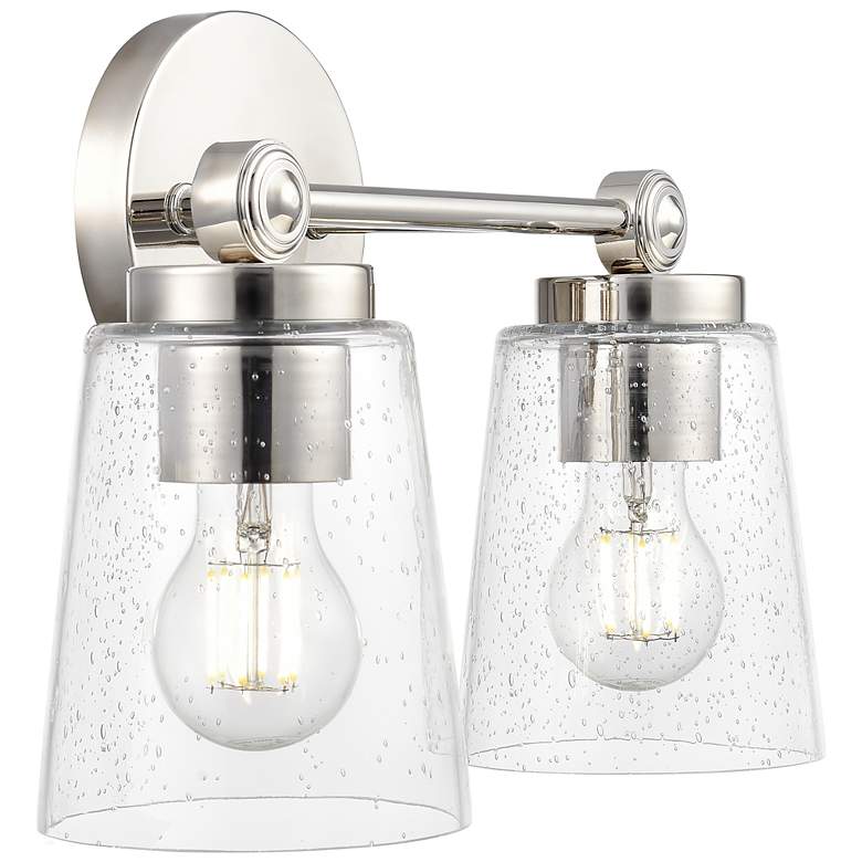 Image 4 Lauryn 13.5" Wide 2-Light Vanity in Polished Nickel more views