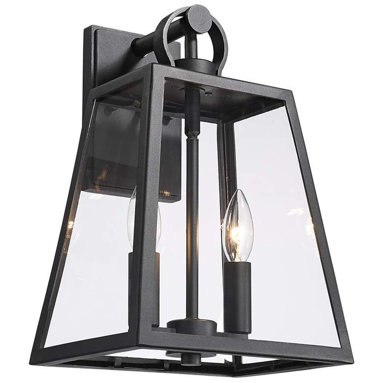 Image 1 Lautner 10" Wide Outdoor Wall Light in Natural Black with Clear Glass
