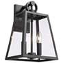 Lautner 10" Wide Outdoor Wall Light in Natural Black with Clear Glass