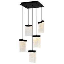 Lava 12" Wide Black LED Multi-Light Pendant