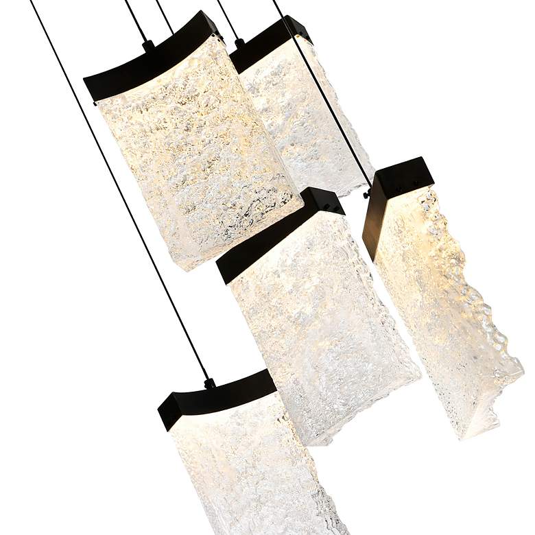 Image 3 Lava 12" Wide Black LED Multi-Light Pendant more views