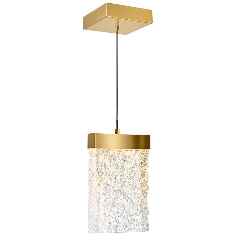 Image 1 Lava 6" Wide Brass LED Mini Pendant