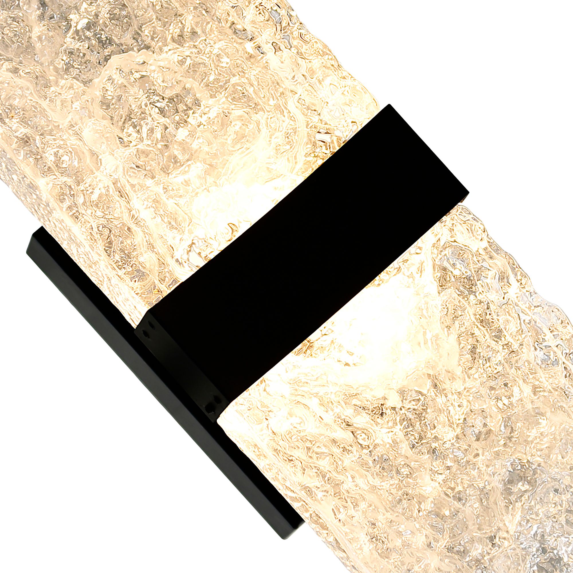 Image 4 Lava Integrated LED 20in Black Wall Light with Handcrafted Glass more views