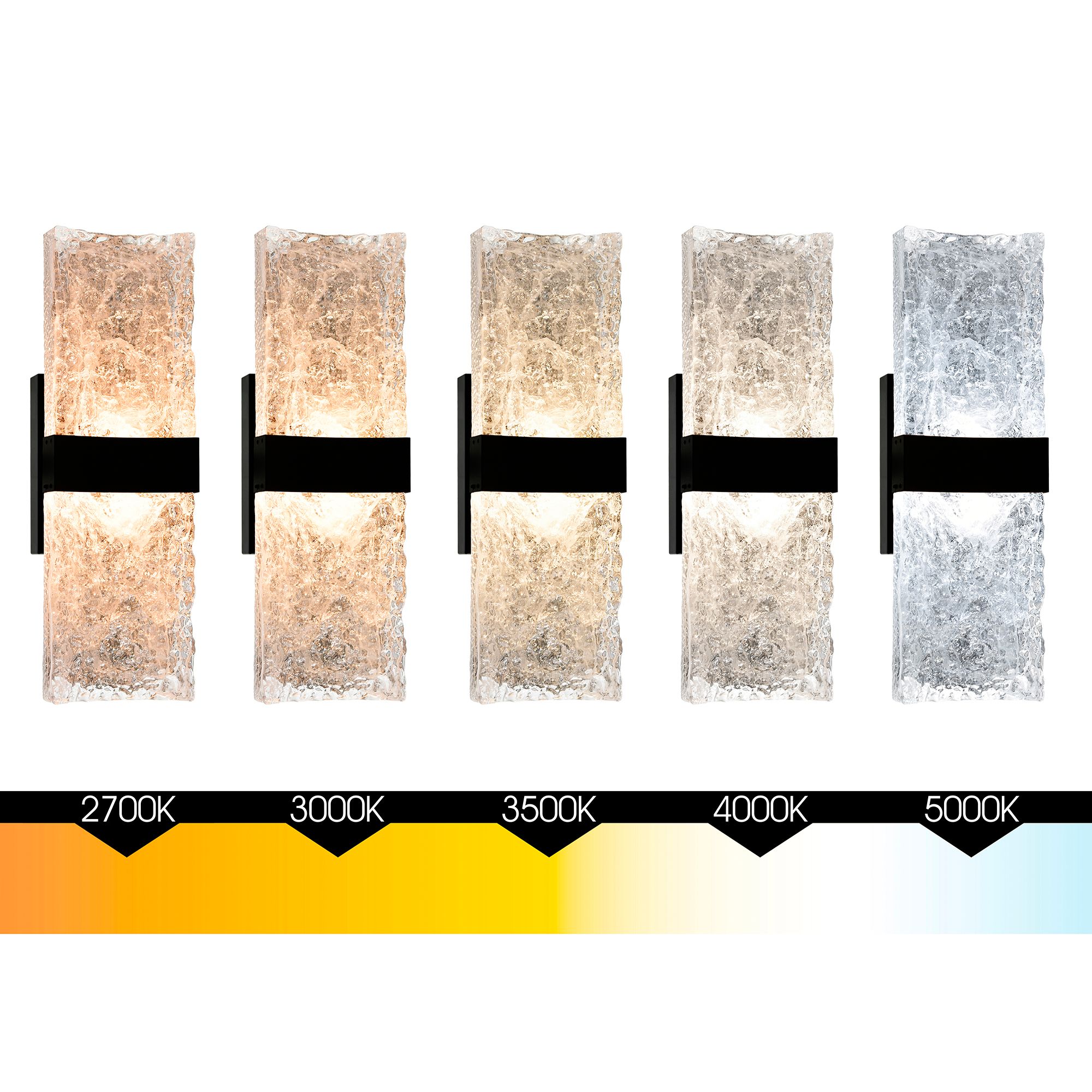 Image 5 Lava Integrated LED 20in Black Wall Light with Handcrafted Glass more views