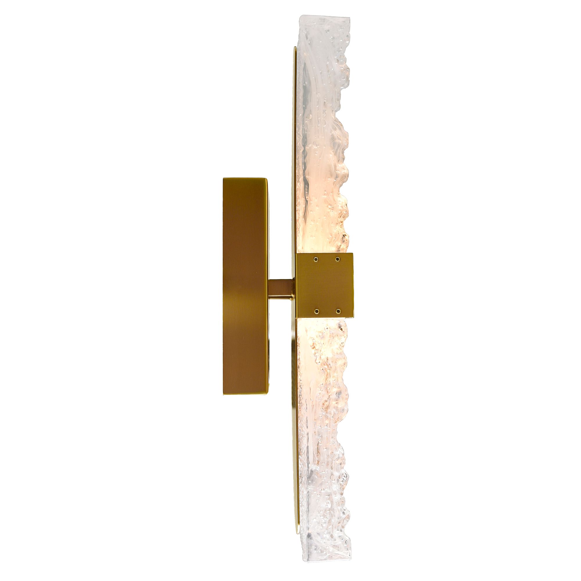 Image 2 Lava Integrated LED 20in Brass Wall Light with Handcrafted Glass more views