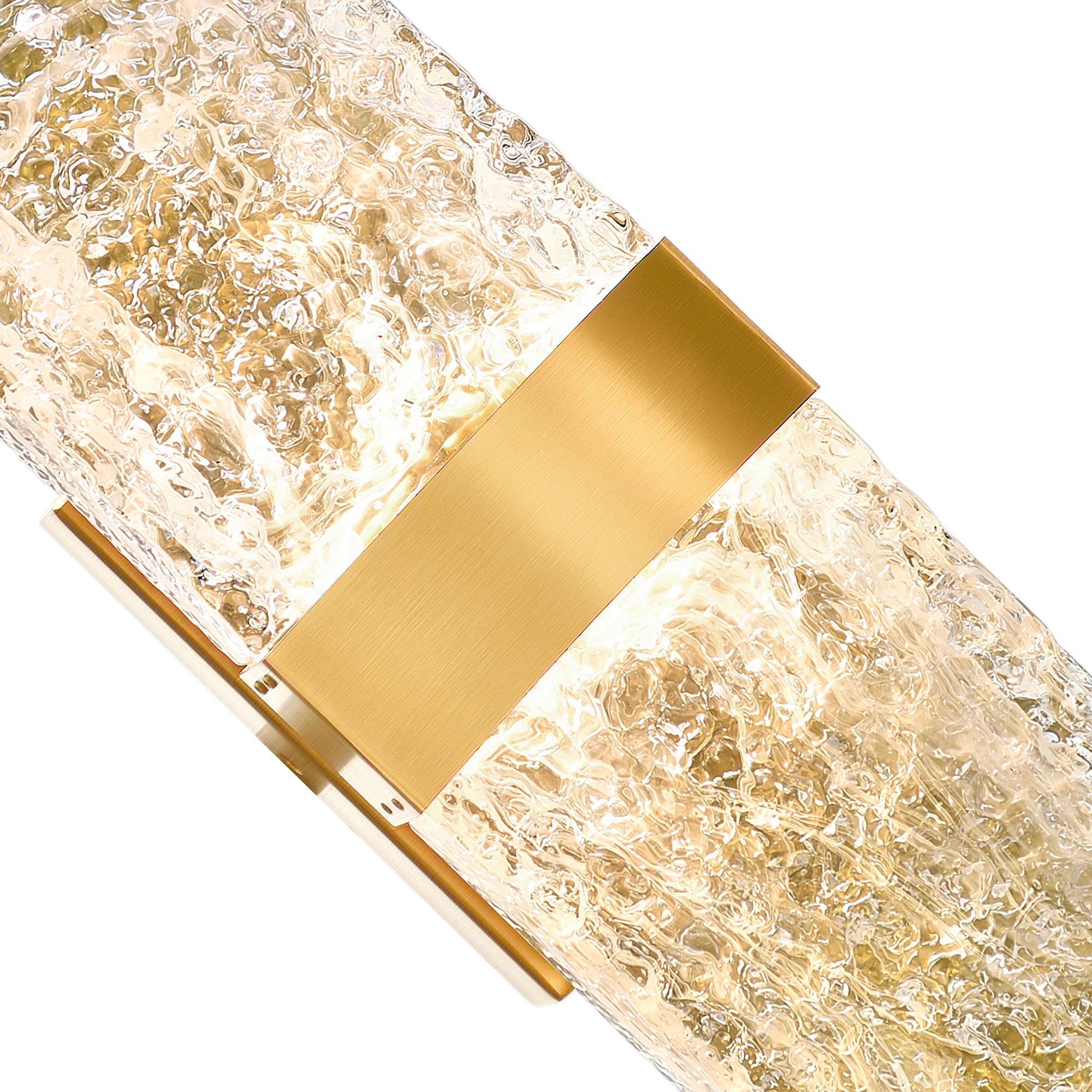 Image 3 Lava Integrated LED 20in Brass Wall Light with Handcrafted Glass more views