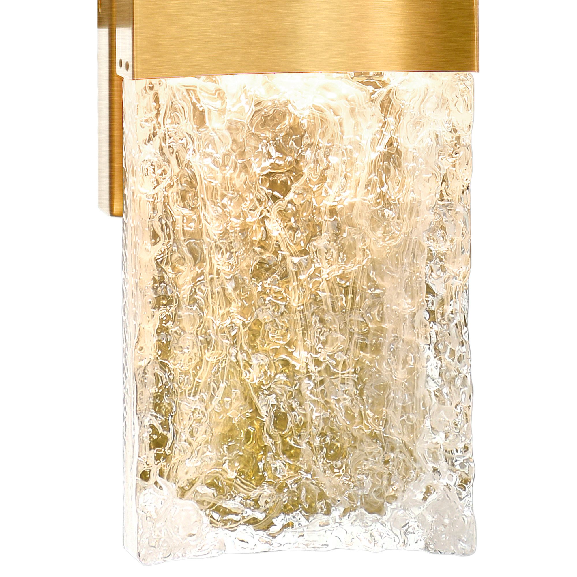 Image 4 Lava Integrated LED 20in Brass Wall Light with Handcrafted Glass more views