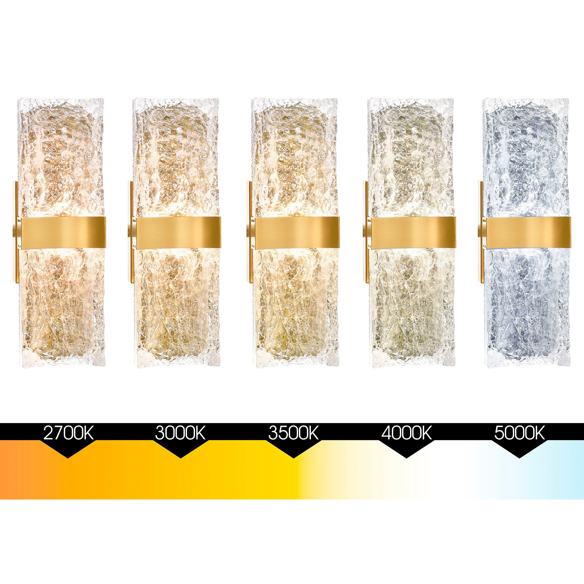 Image 5 Lava Integrated LED 20in Brass Wall Light with Handcrafted Glass more views