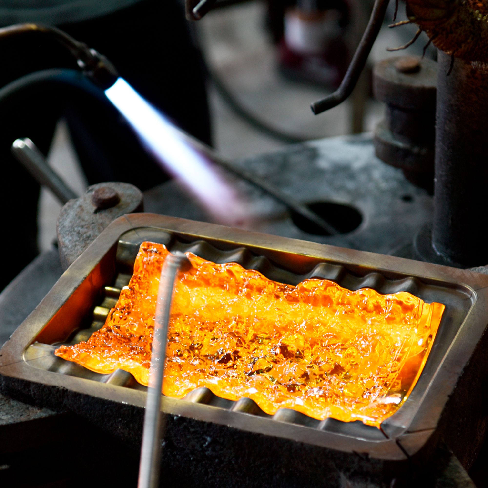 Image 7 Lava Integrated LED 20in Brass Wall Light with Handcrafted Glass more views