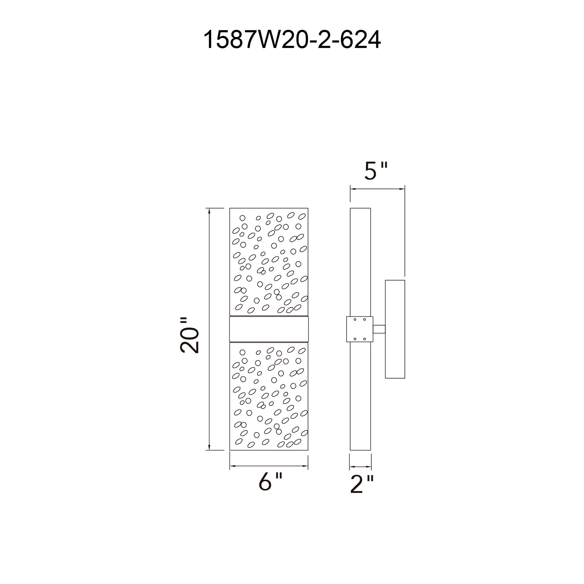 Lava Integrated LED 20in Brass Wall Light with Handcrafted Glass