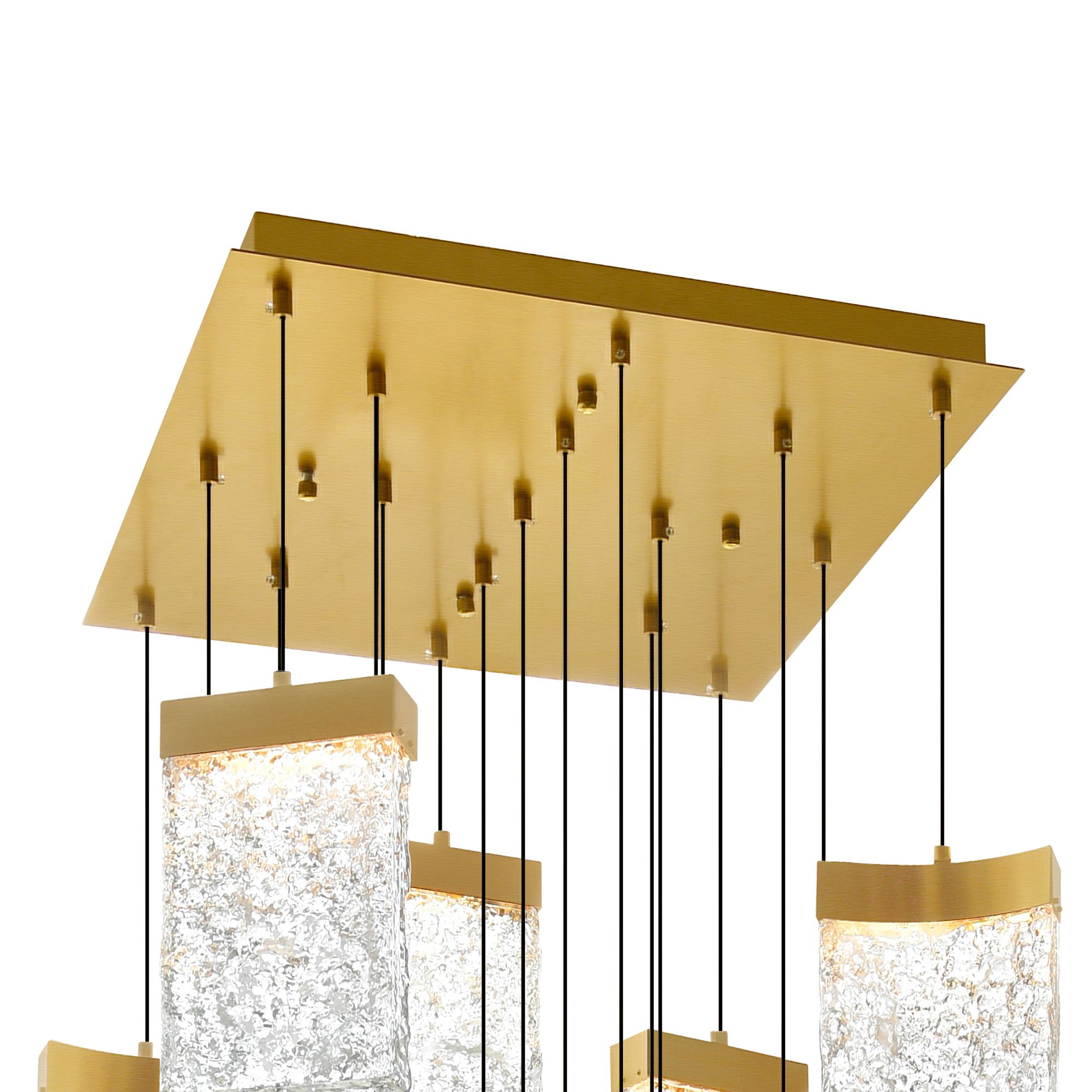 Image 6 Lava Integrated LED 24in Brass Chandelier with Handcrafted Glass more views