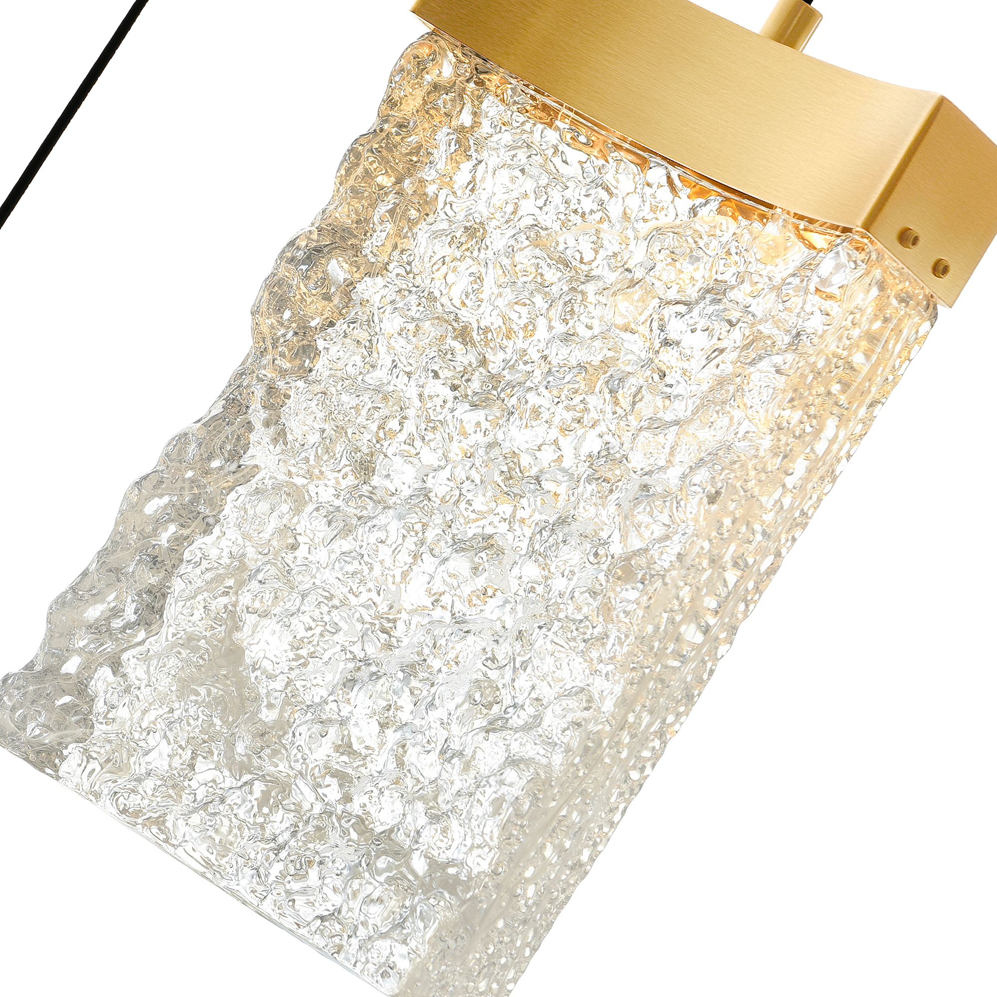 Image 4 Lava Integrated LED 36in Brass Chandelier with Handcrafted Glass more views