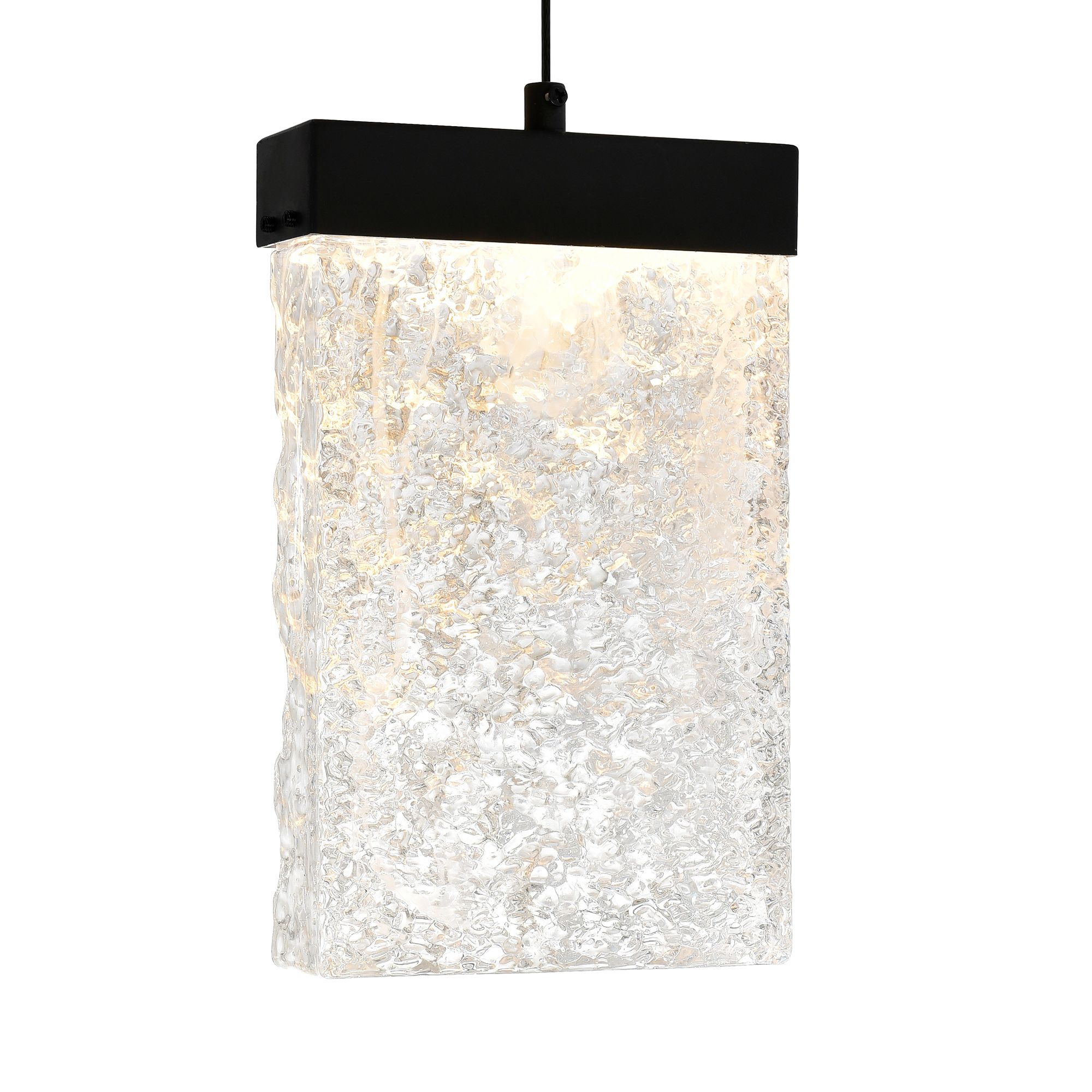 Image 5 Lava Integrated LED 48in Black Chandelier with Handcrafted Glass more views