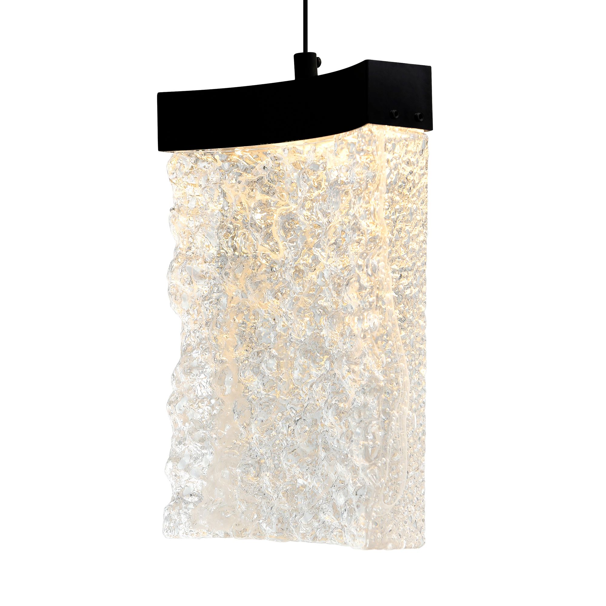 Image 2 Lava Integrated LED 6in Black Mini Pendant with Handcrafted Glass more views