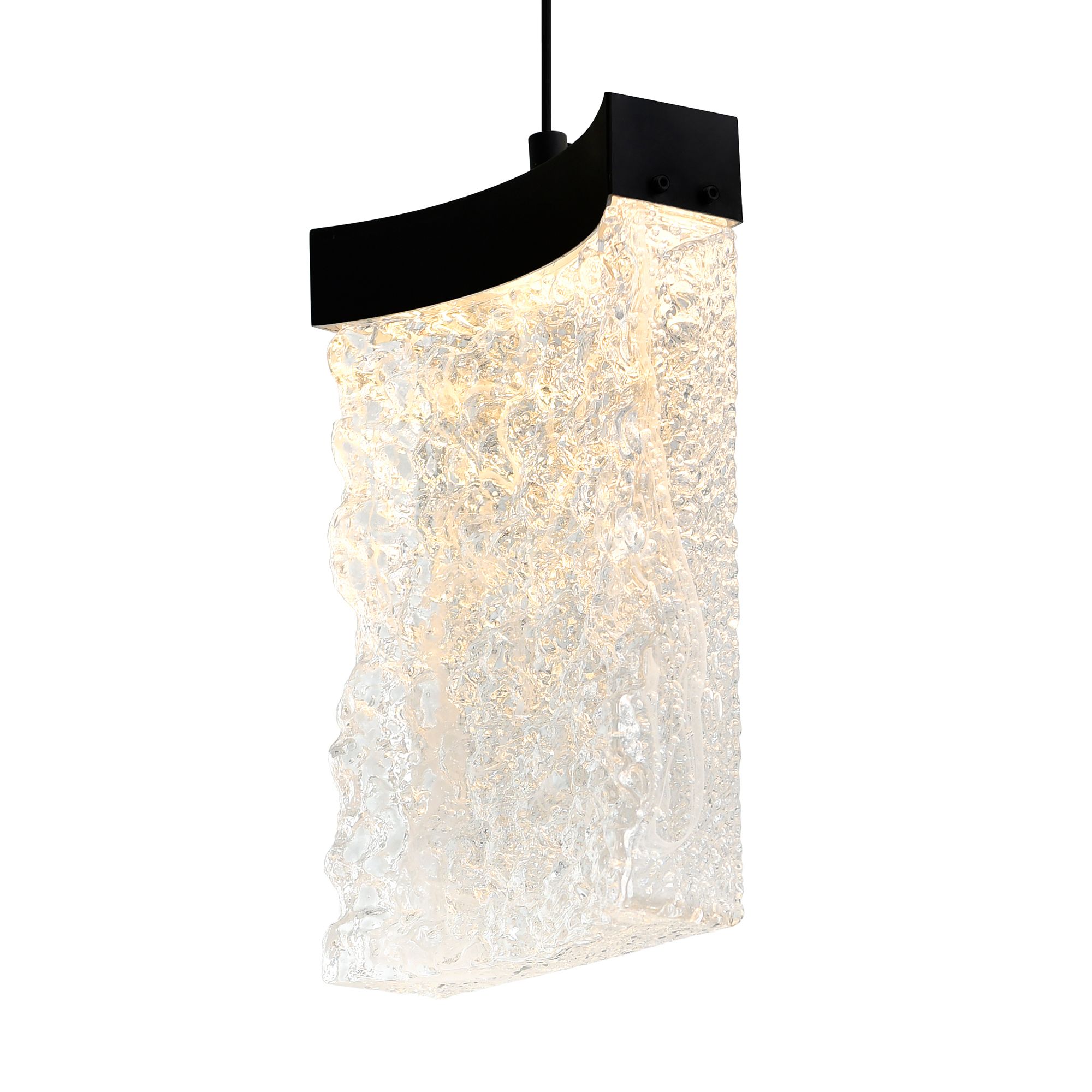 Image 3 Lava Integrated LED 6in Black Mini Pendant with Handcrafted Glass more views