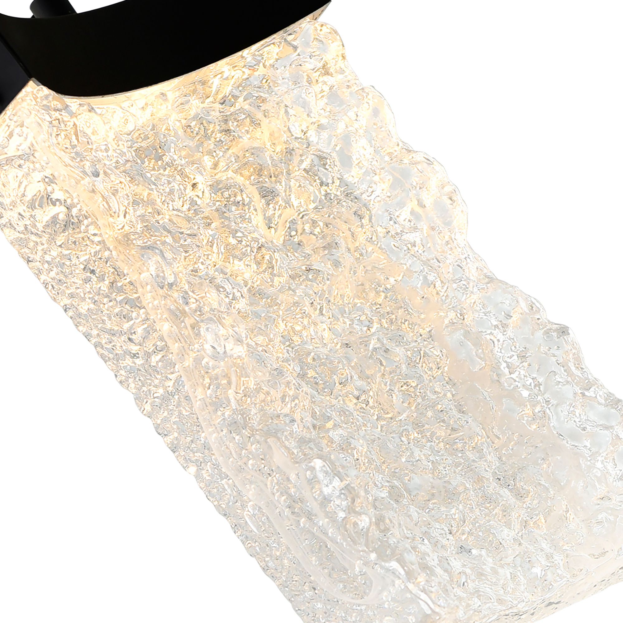 Image 5 Lava Integrated LED 6in Black Mini Pendant with Handcrafted Glass more views