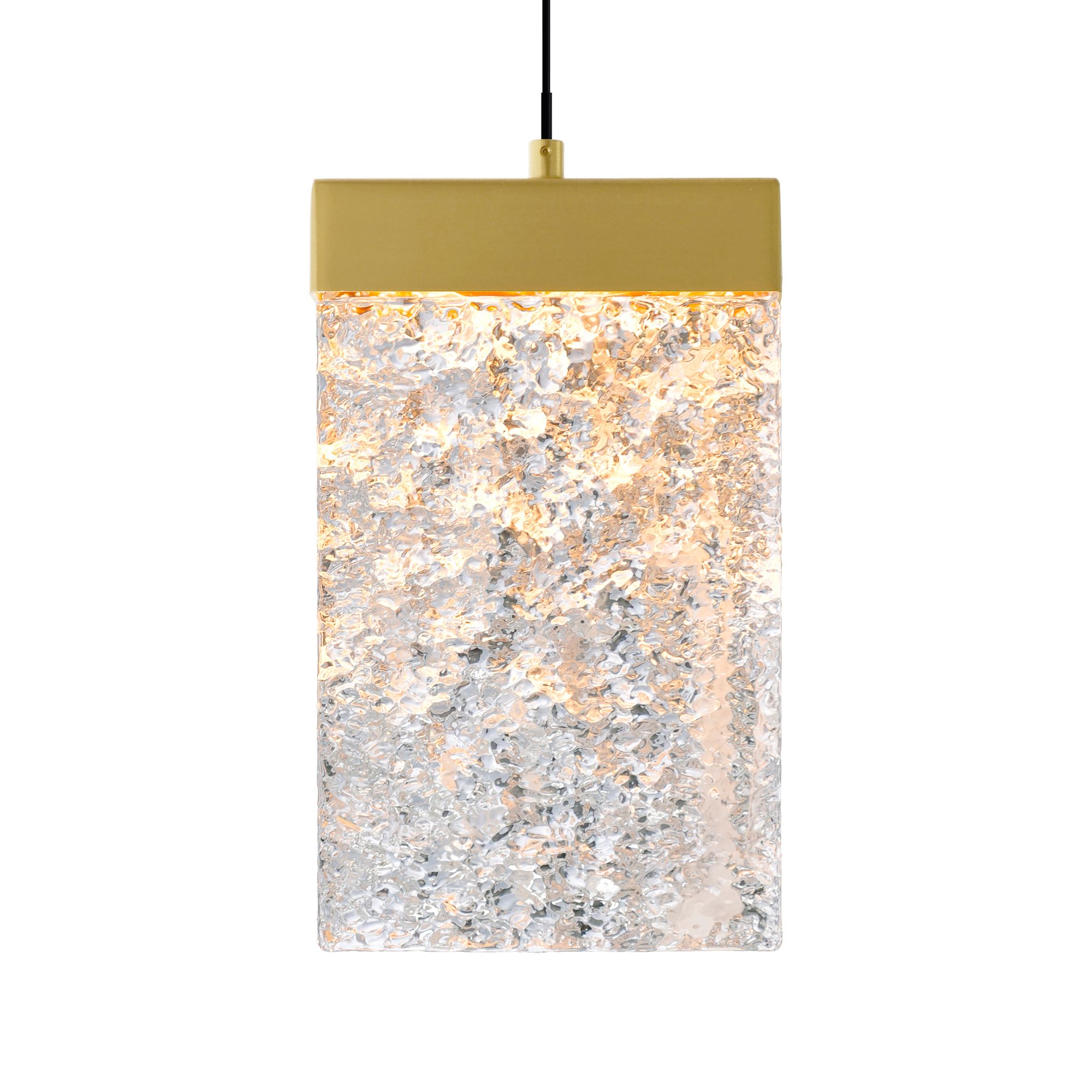 Image 4 Lava Integrated LED 6in Brass Mini Pendant with Handcrafted Glass more views