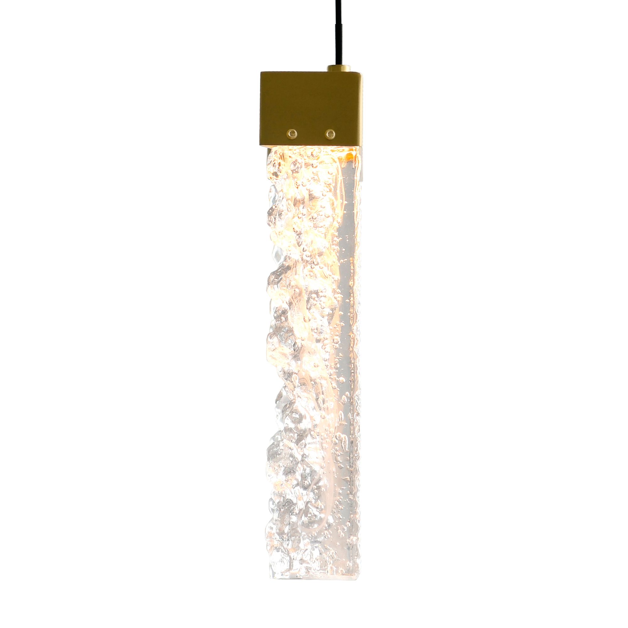 Image 5 Lava Integrated LED 6in Brass Mini Pendant with Handcrafted Glass more views