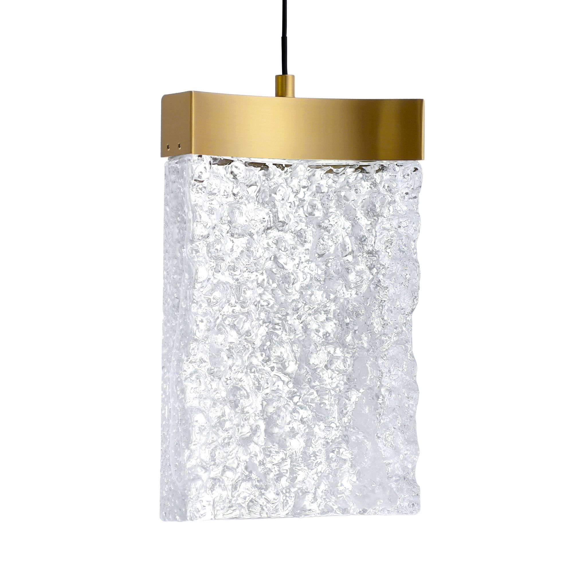 Image 6 Lava Integrated LED 6in Brass Mini Pendant with Handcrafted Glass more views