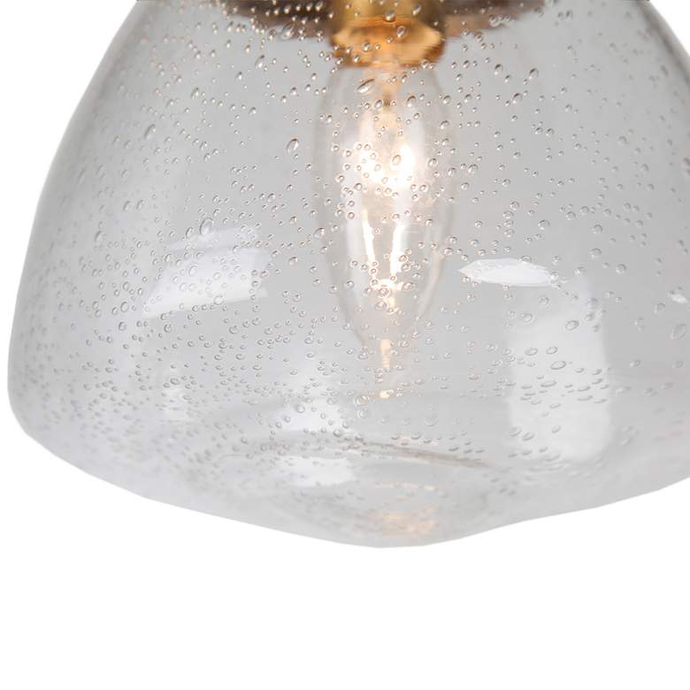 Image 3 Lavaje 6 1/2"W Gold Iron Seeded Glass Mini Pendant Light more views