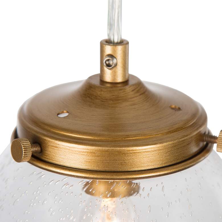 Image 4 Lavaje 6 1/2"W Gold Iron Seeded Glass Mini Pendant Light more views