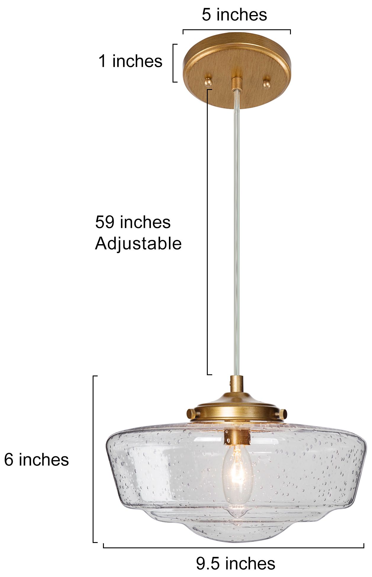 Lavaje 9 1/2"W Gold Iron Seeded Glass Mini Pendant Light