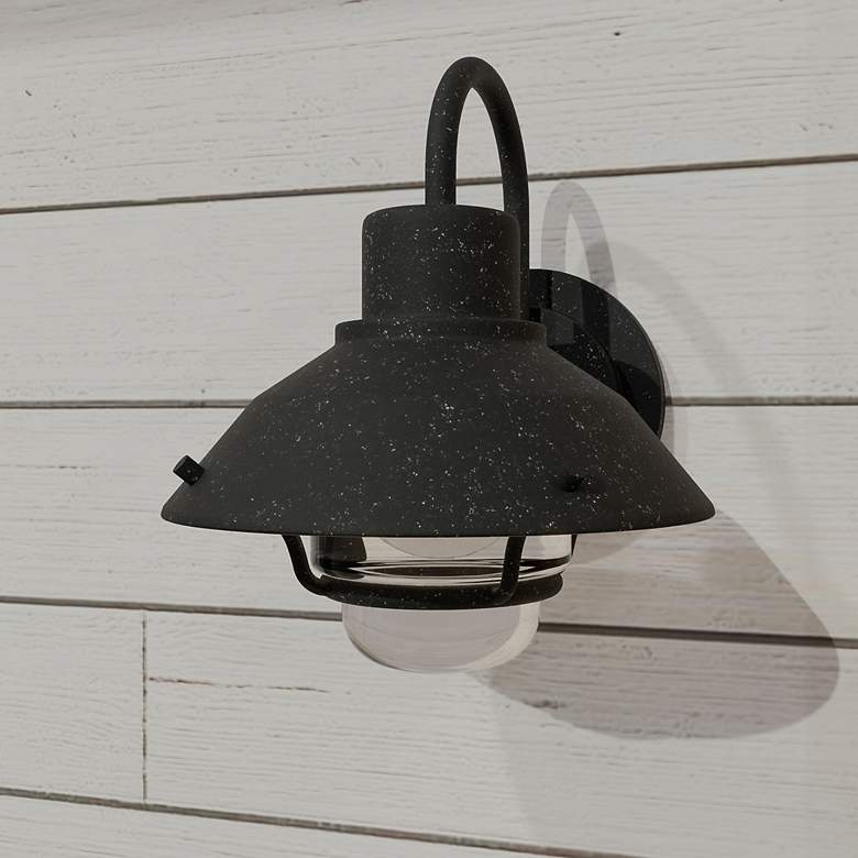 Image 1 Lavalier 1-Light Mottled Black Outdoor Wall Lantern