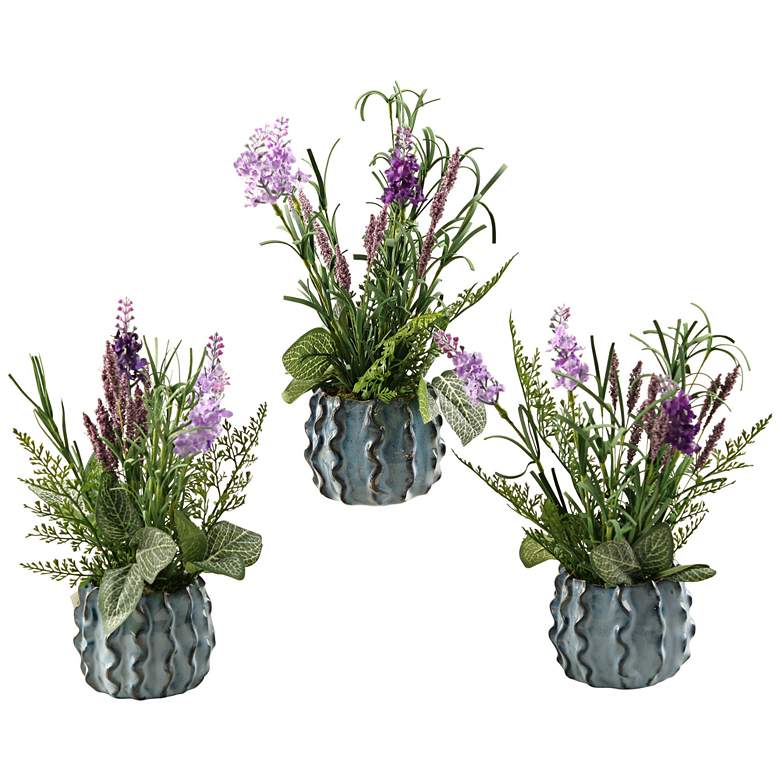 Image 1 Lavender 12 inch High in Set of 3 Small Ceramic Planters