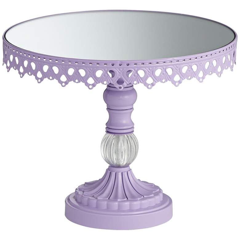 Image 1 Lavender Mirror-Top 10 inch Round Cake Stand